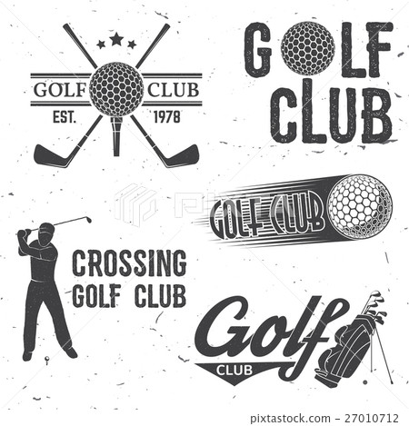 Set of Golf club concept with golfer silhouette. 27010712