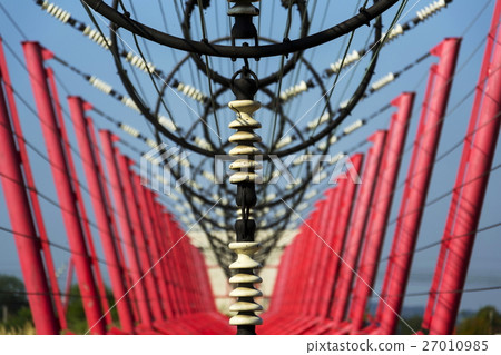 Communication wires from radio transmitter tower 27010985