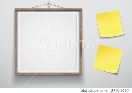 Mock up, presentation framed signboard, two yellow Mock up, presentation framed signboard, two yellow 27011083