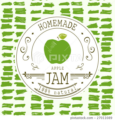 Jam label design template, apple dessert product Jam label design template, apple dessert product 27011089