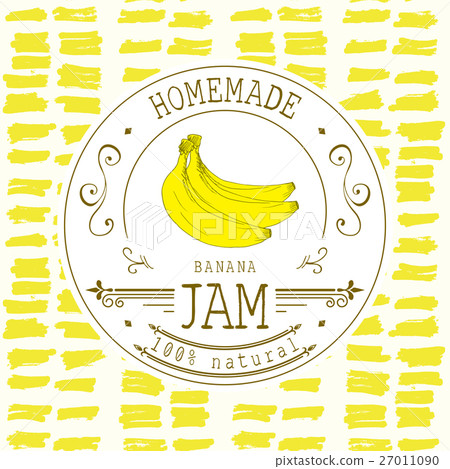 Jam label design template. for banana dessert Jam label design template. for banana dessert 27011090