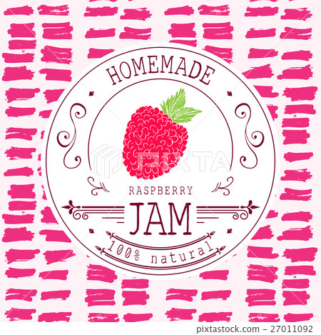 Jam label design template. for raspberry dessert Jam label design template. for raspberry dessert 27011092