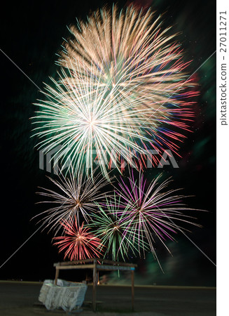 fireworks over beach on Independence day 27011271
