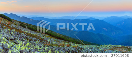 Summer sunrise mountain panorama (Ukraine). Summer sunrise mountain panorama (Ukraine). 27011608
