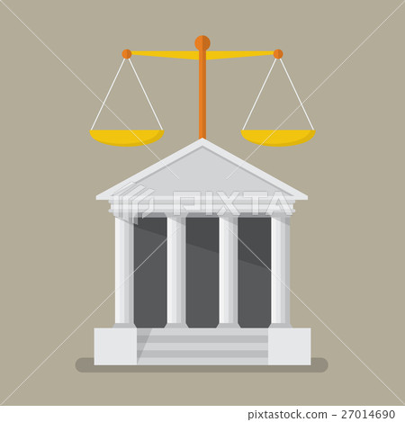 Court building with scales of justice 27014690
