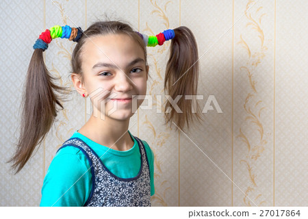 girl with funny tails  27017864
