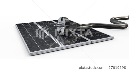 3d Illustration of Power cable plugged 27019398