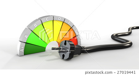 3d Illustration of Power cable plugged  27019441
