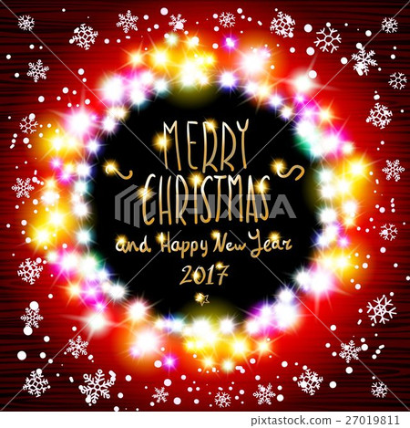vector merry chrismas and Happy new year 2017 27019811