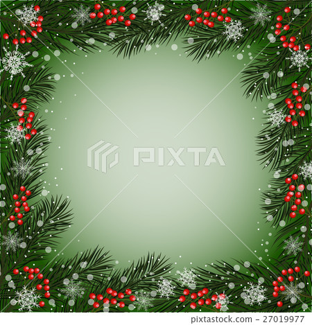 Decorative frame with fir branches Decorative frame with fir branches 27019977
