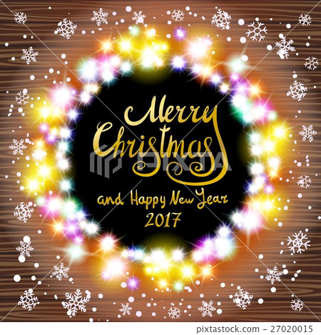vector Merry Christmas and Happy New Year 2017. 27020015