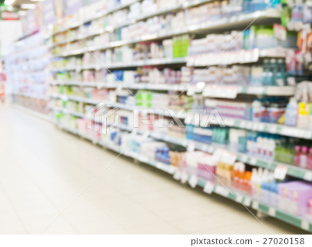 Abstract blurred supermarket shelf 27020158