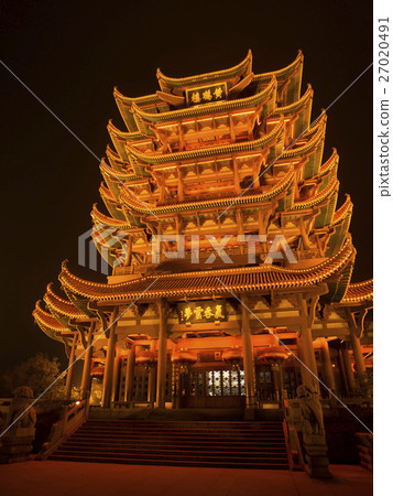 Yellow Crane Tower Light Up 27020491