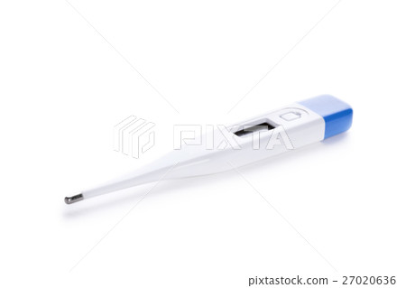 Digital thermometer on white Digital thermometer on white 27020636
