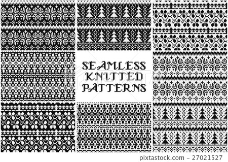 Set Knitted Christmas pattern. 27021527