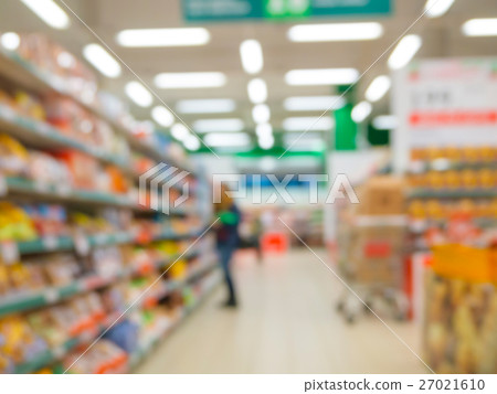 Abstract blurred supermarket aisle Abstract blurred supermarket aisle 27021610