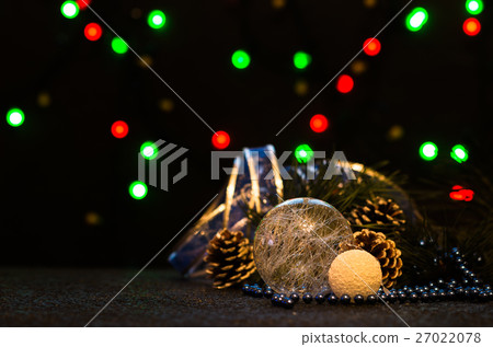 Christmas background with festive decoration Christmas background with festive decoration 27022078
