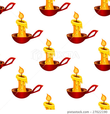 Seamless pattern with burning candle Seamless pattern with burning candle 27022190