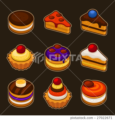 Set of cupcakes icons Set of cupcakes icons 27022671