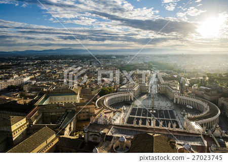 Rome - view from San Pietro Basilica dome. 27023745