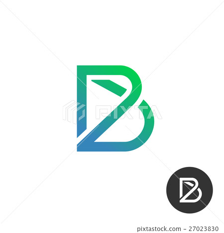 Letter B linear industry wire puzzle logo template 27023830