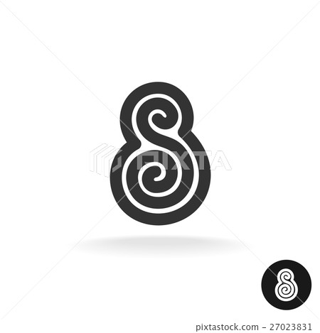 Letter S tribal ornate ethnic style black logo 27023831