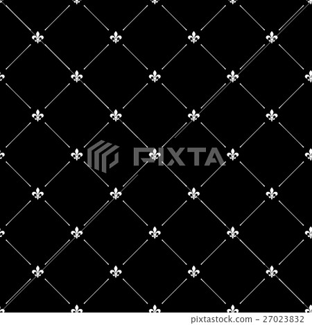 Fleur de lis black dark seamless pattern 27023832