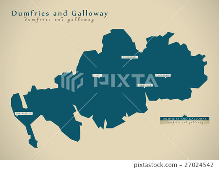 Modern Map - Dumfries and Galloway UK Scotland 27024542