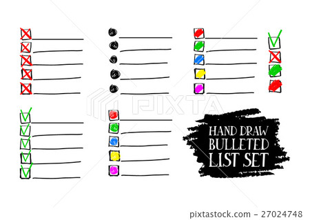 set of insulated bulleted lists set of insulated bulleted lists 27024748