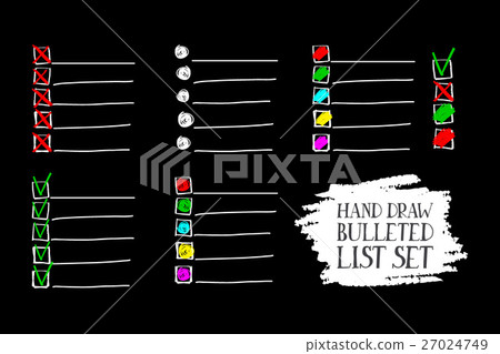 set of insulated bulleted lists set of insulated bulleted lists 27024749