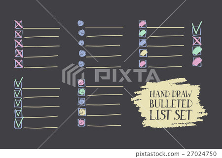 set of insulated bulleted lists set of insulated bulleted lists 27024750