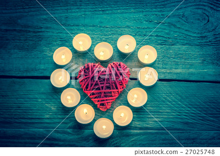Heart with burning candles Heart with burning candles 27025748
