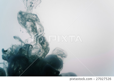 abstract dark blue acrylic paint poured in water 27027526