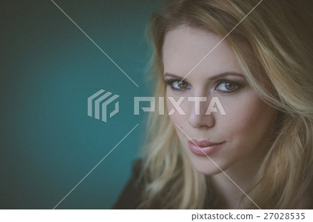 Woman model with professional daily make up on 27028535