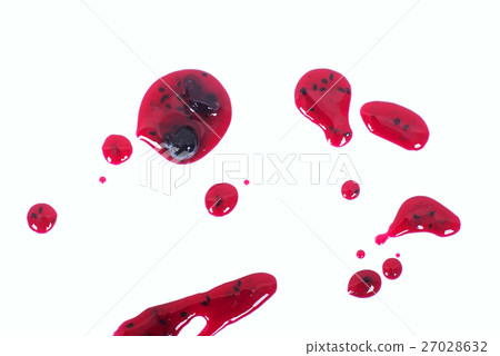 Berries jam splash, drops isolated on white. 27028632