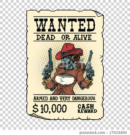 Steampunk female robot bandit, wild West Western 27028800