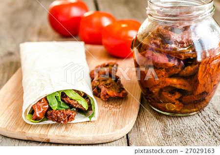 Tortilla with sun dried tomatoes Tortilla with sun dried tomatoes 27029163