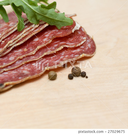 Salami sausage - gourmet food background 27029675