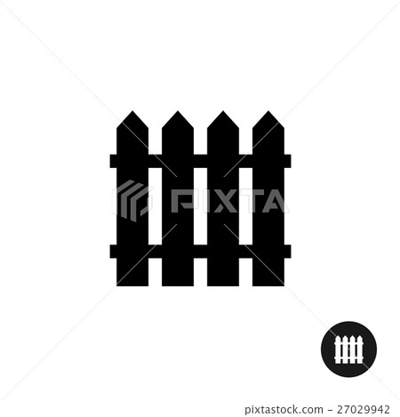 Fence icon. Simple black silhouette symbol. Fence icon. Simple black silhouette symbol. 27029942
