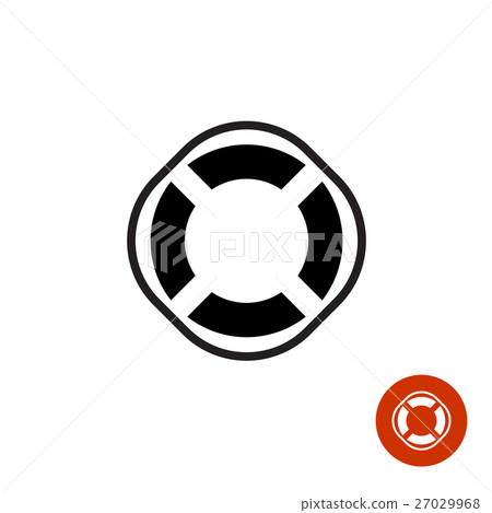 Lifebuoy round black simple silhouette icon symbol 27029968