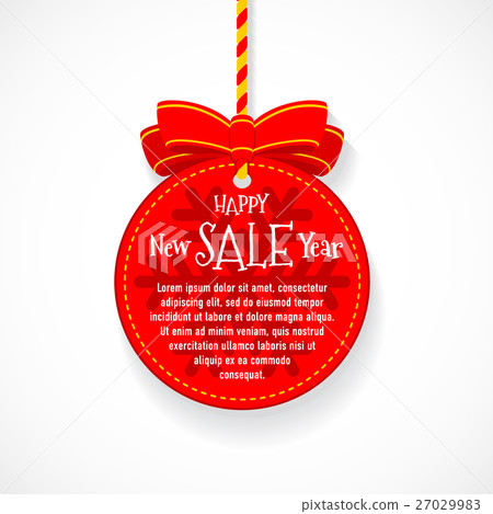 Happy New Year sale festive ball red badge Happy New Year sale festive ball red badge 27029983