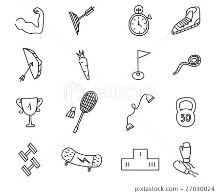 Doodle sports icons set. Vector illustration. Doodle sports icons set. Vector illustration. 27030024