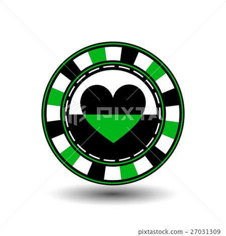 chips for poker green a suit heart black  27031309