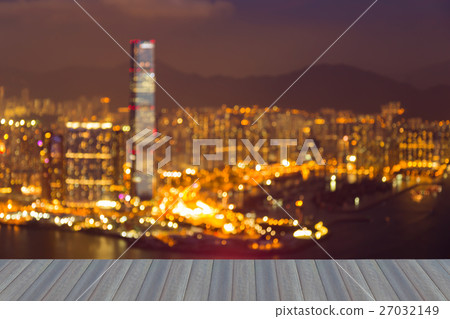 Hong Kong blurred lights night view 27032149
