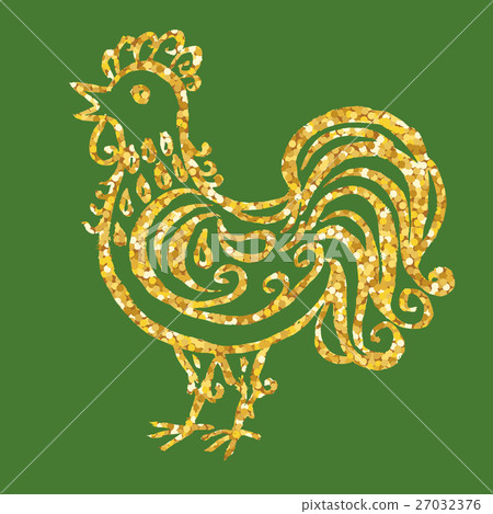 Golden glitter rooster 27032376