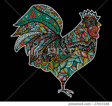 Hand drawn sketch in the shape of a rooster 27033166