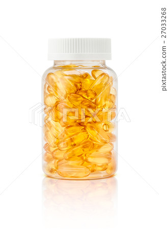 fish oil supplement capsule in plastic bottle fish oil supplement capsule in plastic bottle 27033268