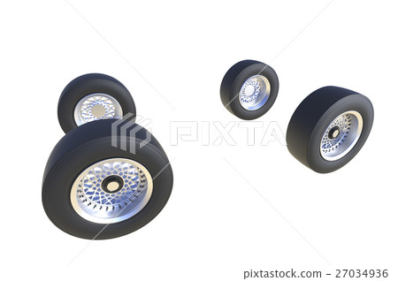Automotive wheels isolated on white. 3D render 27034936