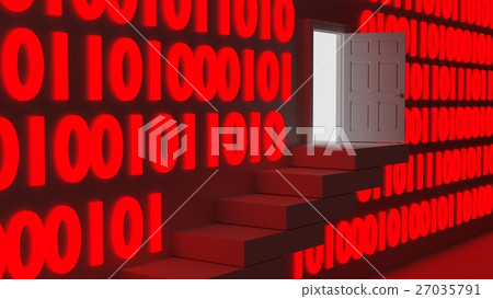 Backdoor in a binary wall concept - Stock Illustration [27035791] - PIXTA