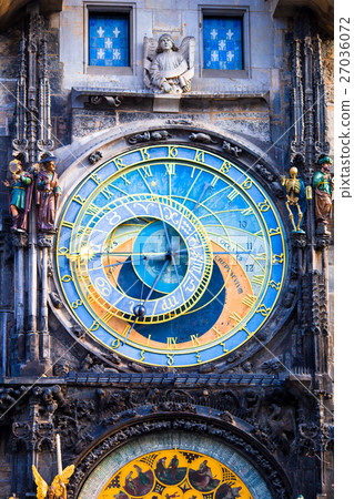 Astronomical Clock Orloj closeup in Czech Republic 27036072